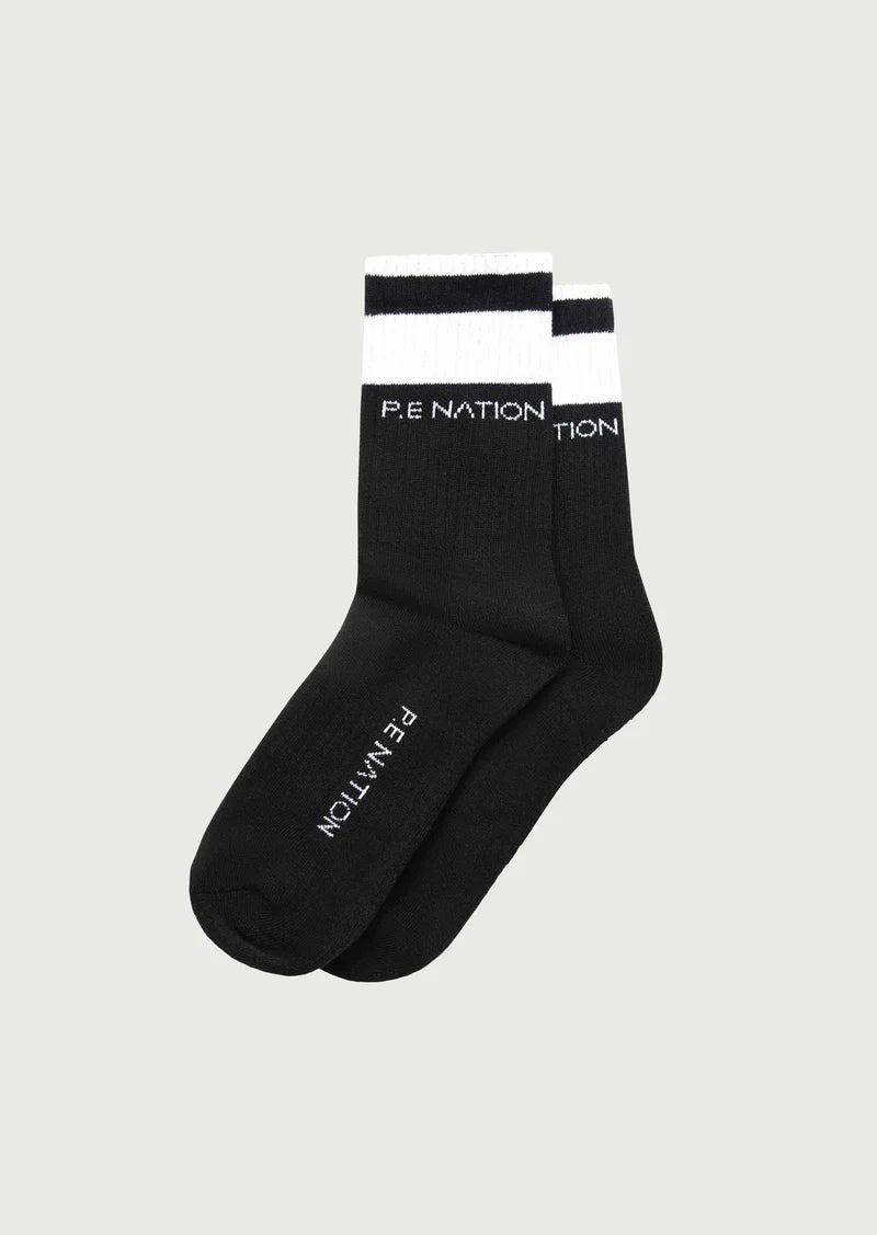 Women's P.E Nation Black Homage Socks