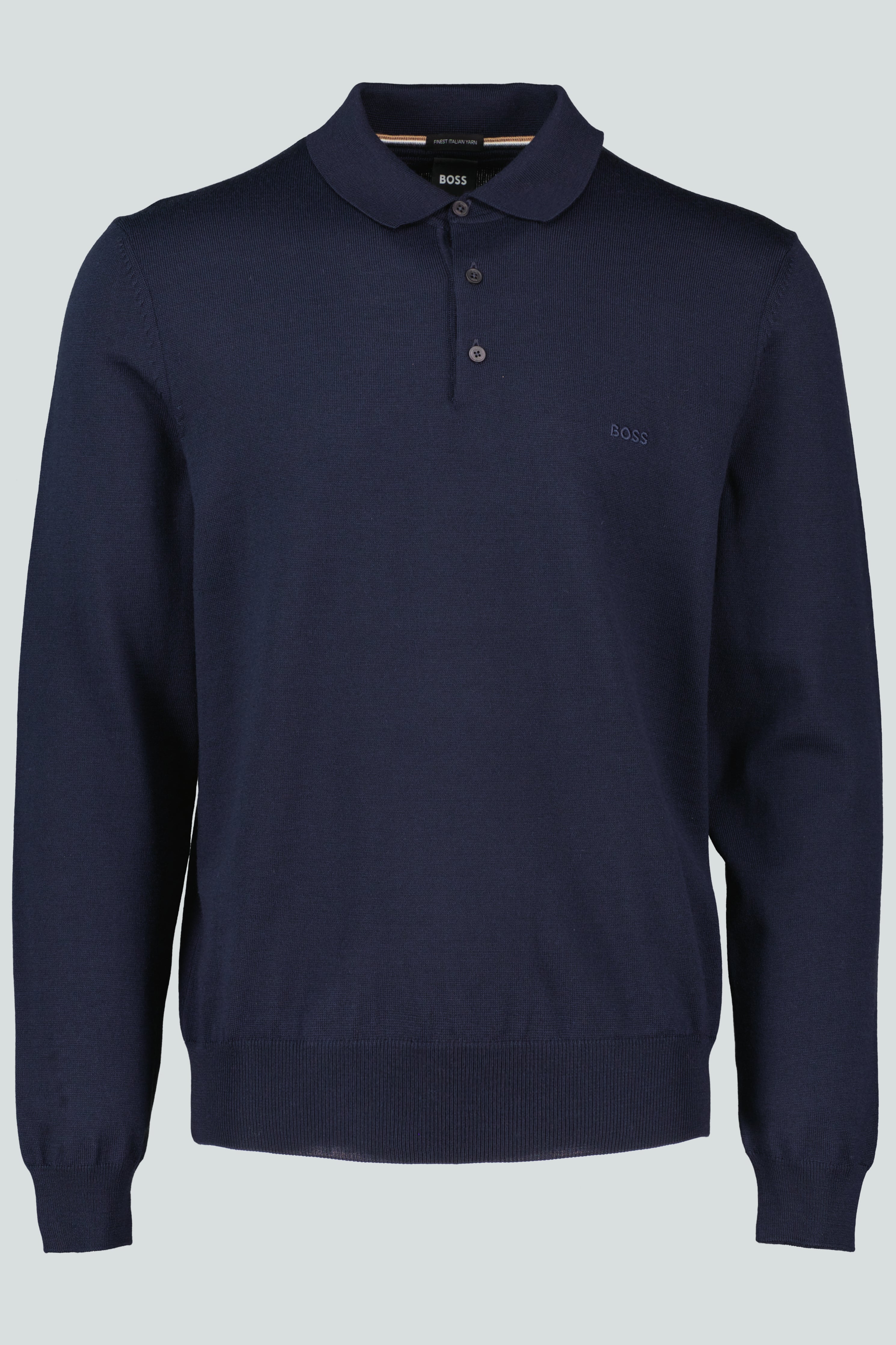 Men's BOSS Black Bono-L Dark Blue Logo Knitted Polo Shirt