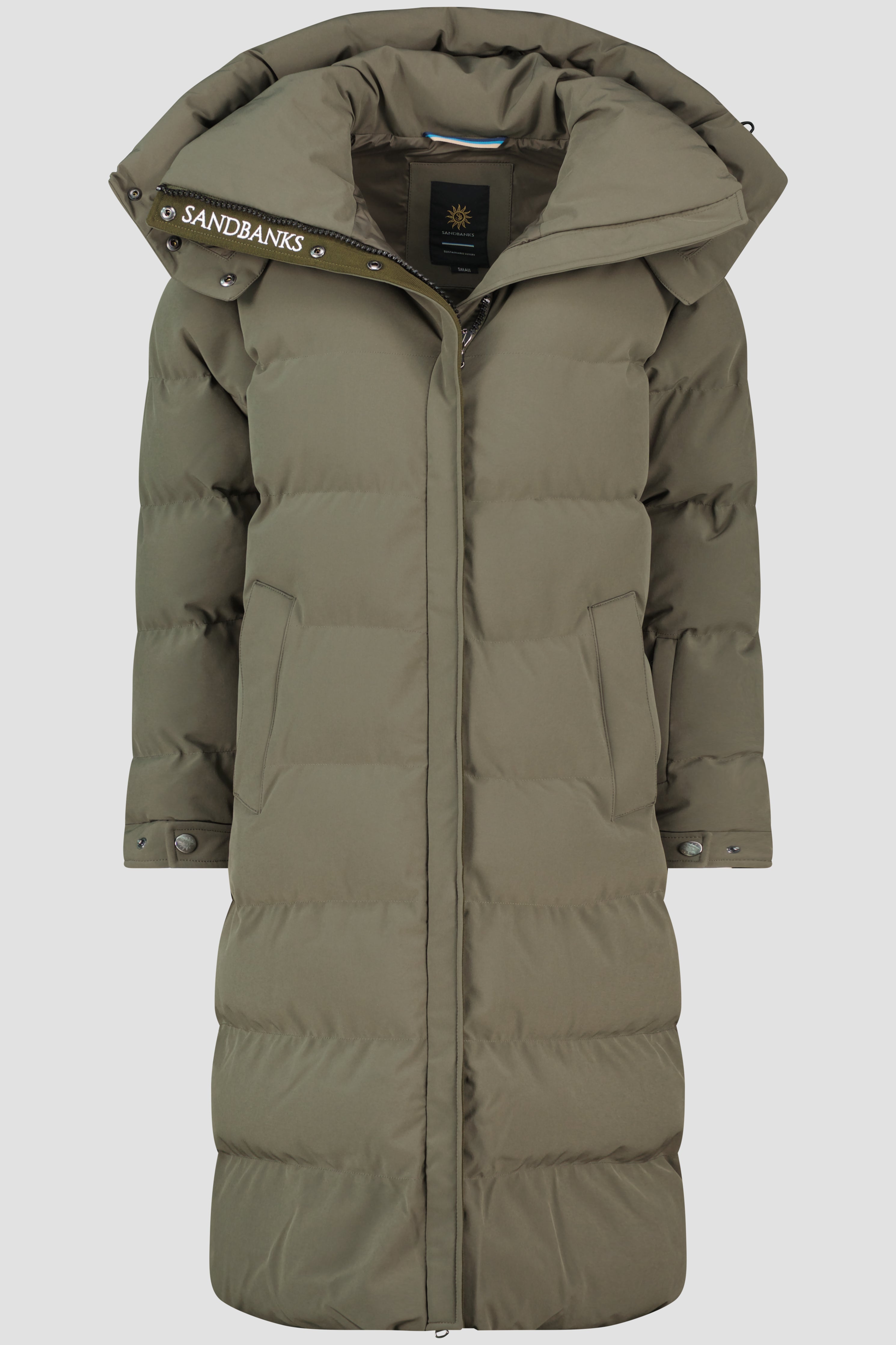 Women's Sandbanks Haven Khaki Long Puffer Jacket