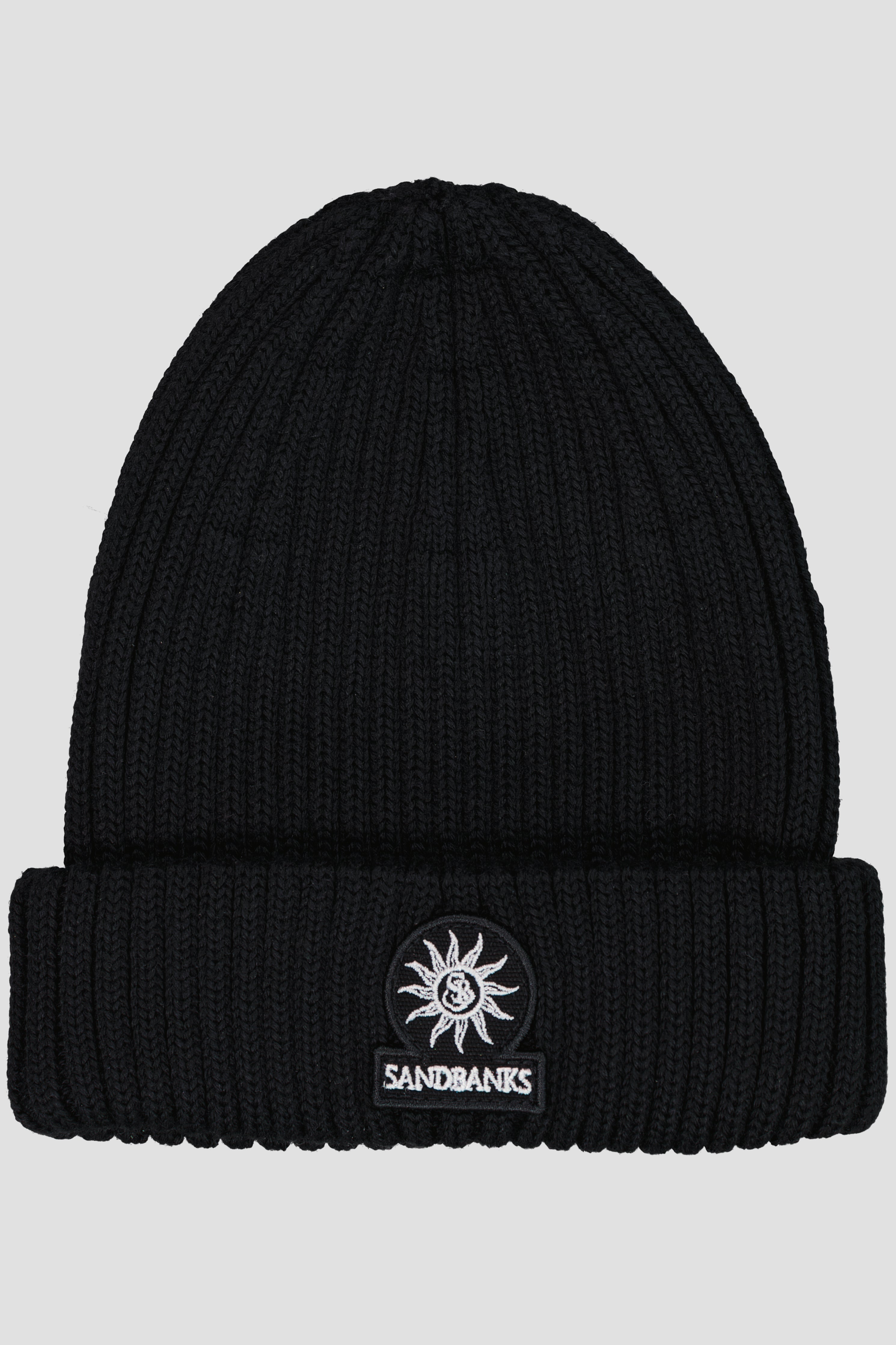 Men's Sandbanks Badge Logo Black Beanie