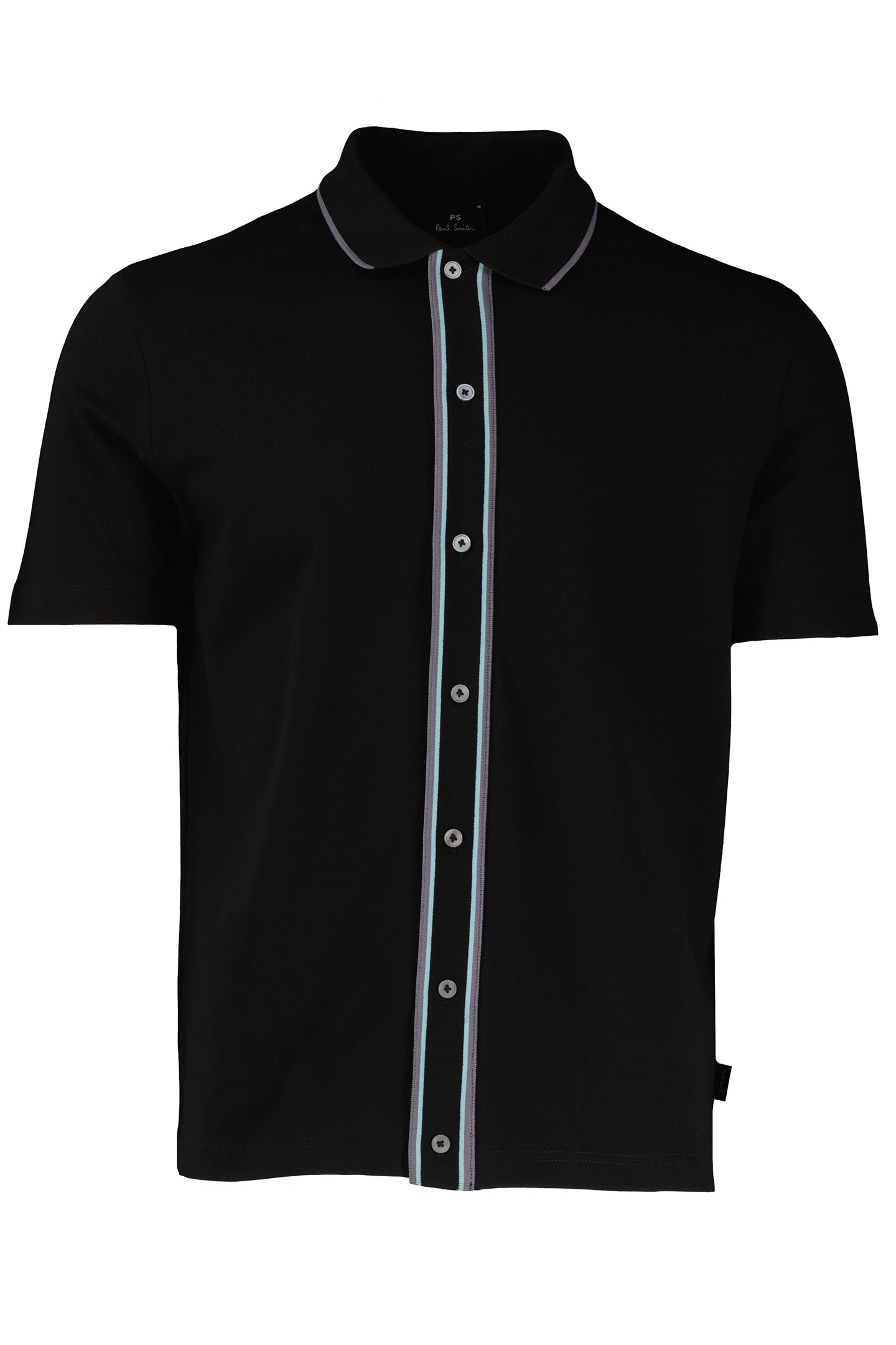 Men's Paul Smith Black Short Sleeve Full Button Up Polo Shirt