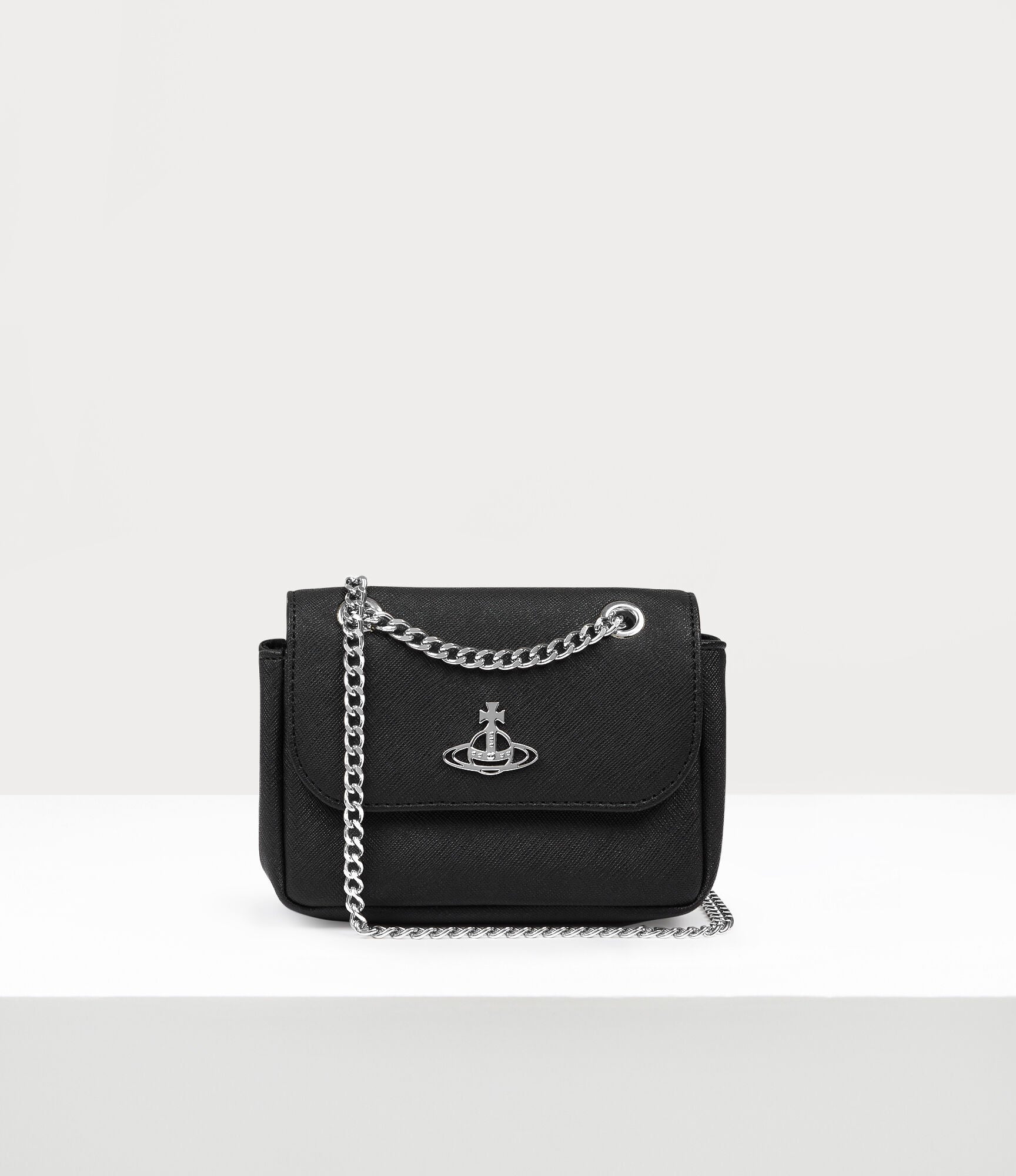 Women's Vivienne Westwood Small Purse with Chain in Black