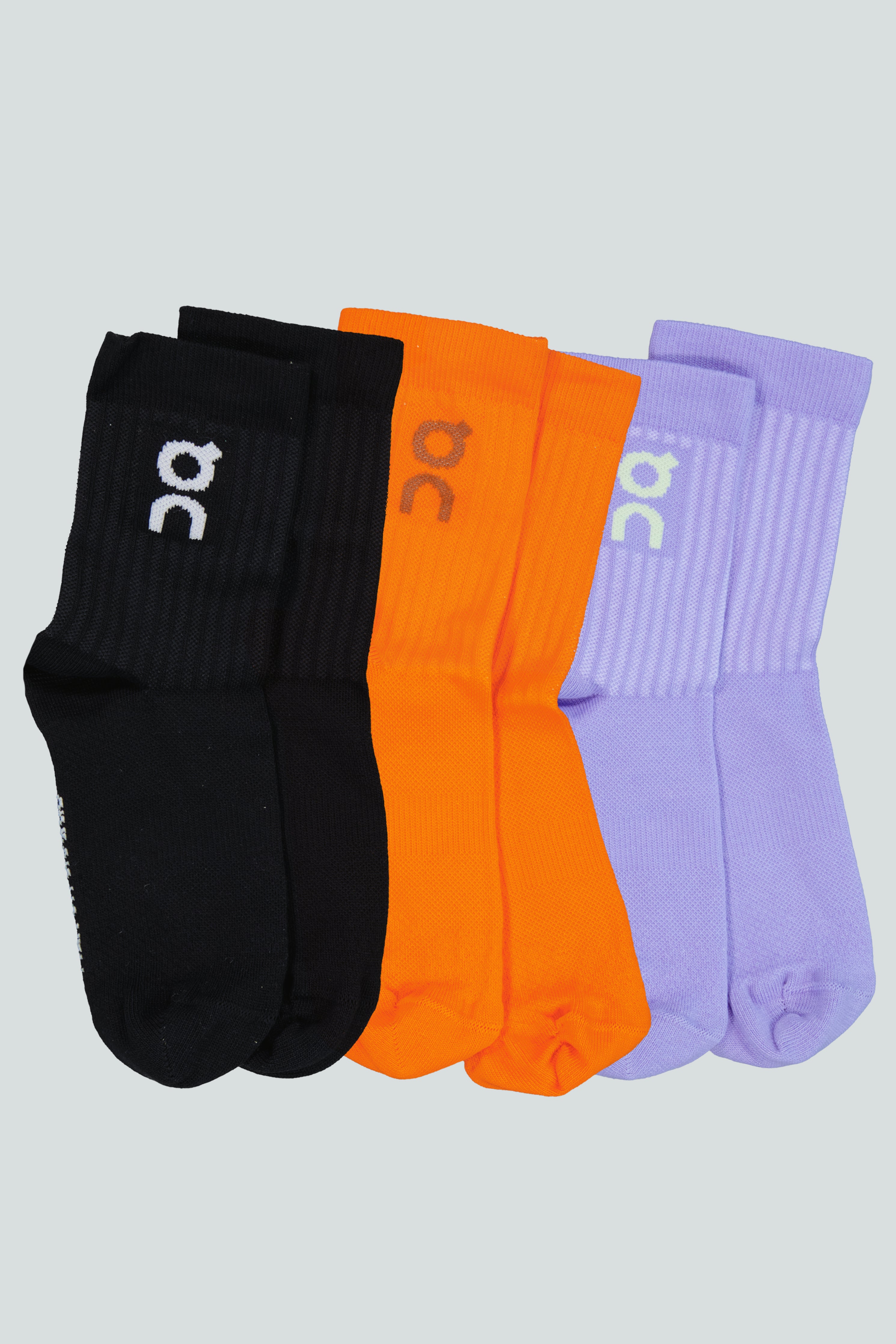 Women's On Running Black Comet Flame Logo 3-Pack Socks