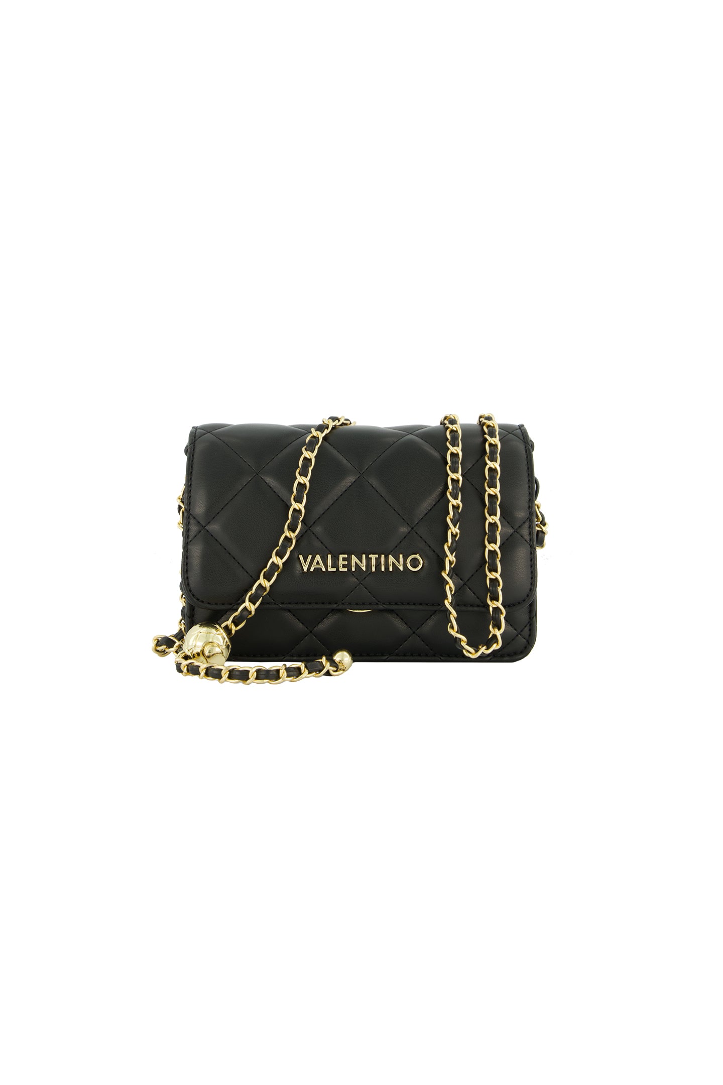 Womens Valentino Bags Ocarina Chain Crossbody Bag in Black