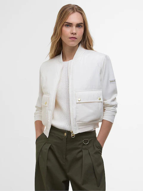 Women's Barbour Off White Emerson Quilted Sweat Jacket