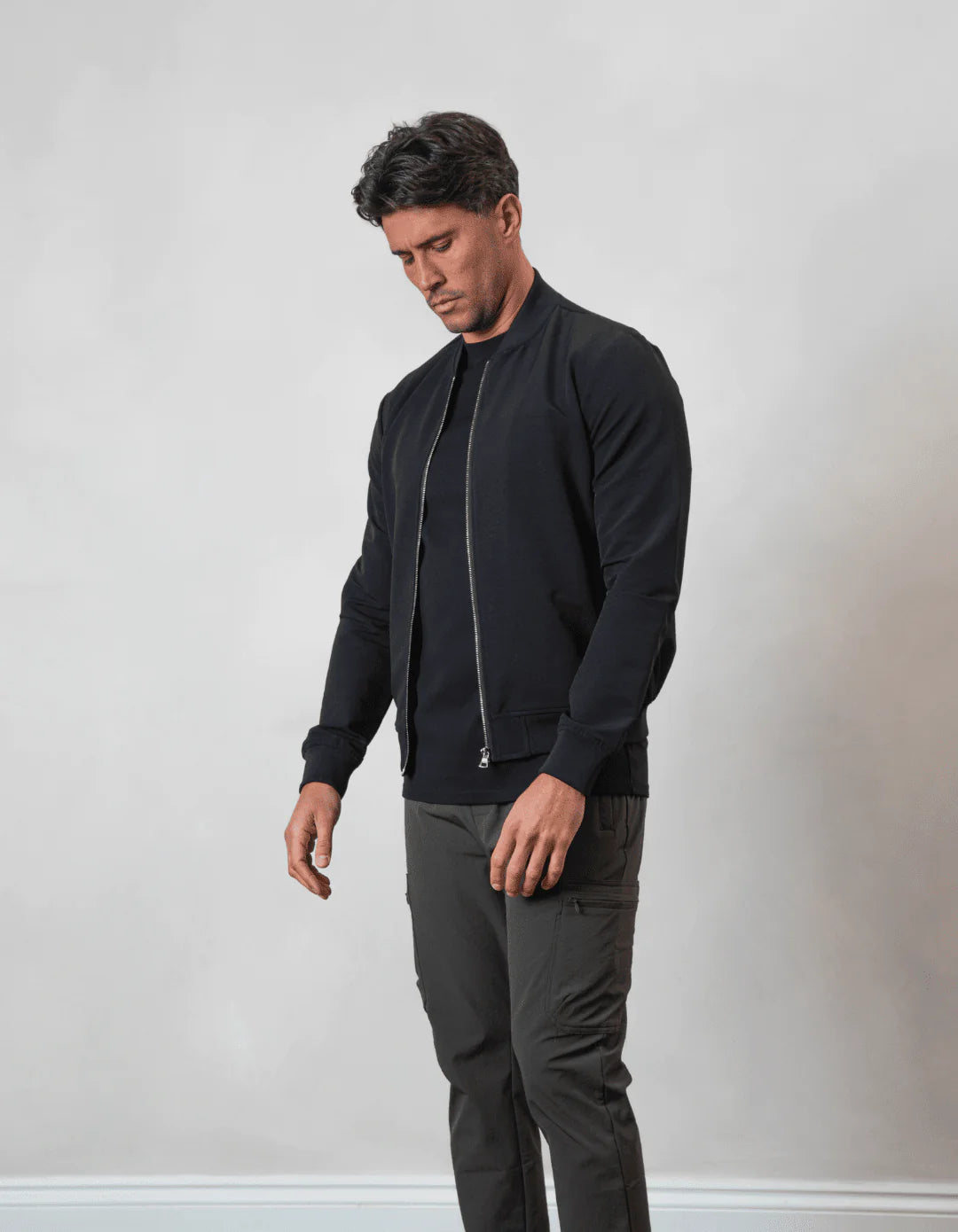 Men's Belier Black Traveller Bomber Jacket