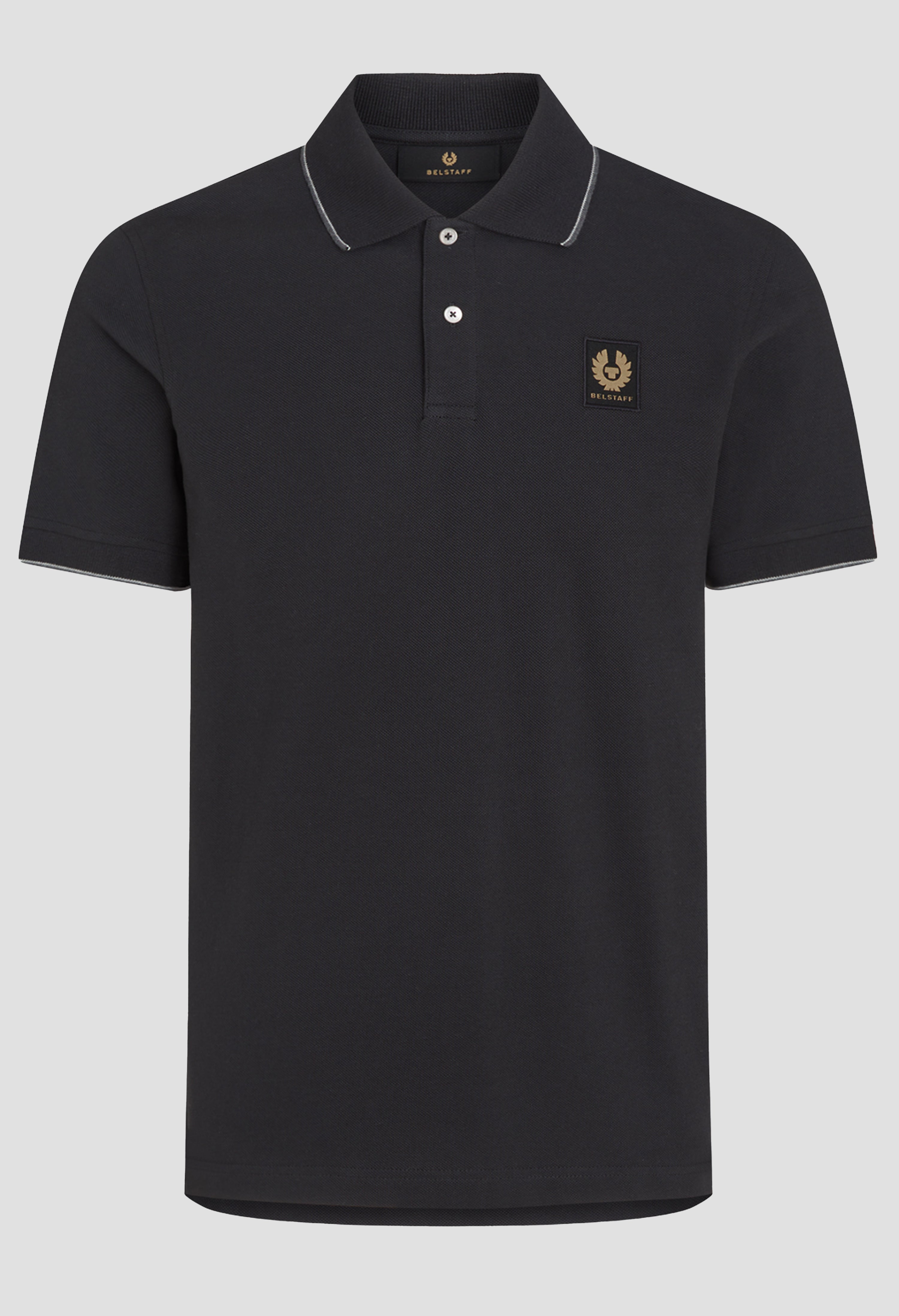 Men's Belstaff Black Double Tipped Polo