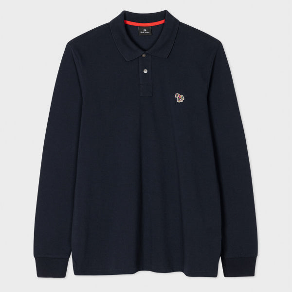 Mens Paul Smith Dark Navy Regular Fit Long Sleeve Polo Shirt ODs Designer Clothing