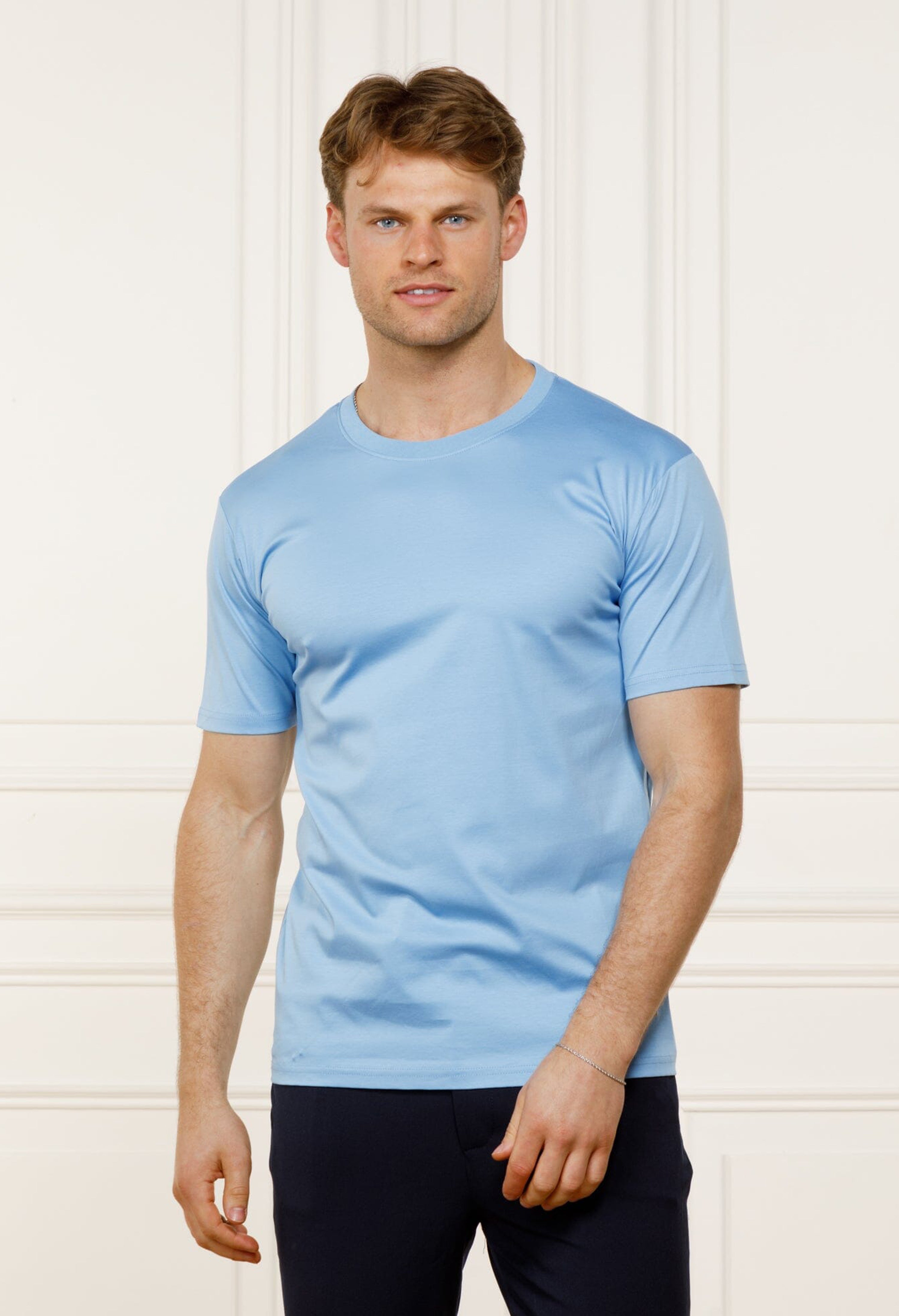 Men's Belier Sky Blue Mercerised T Shirt