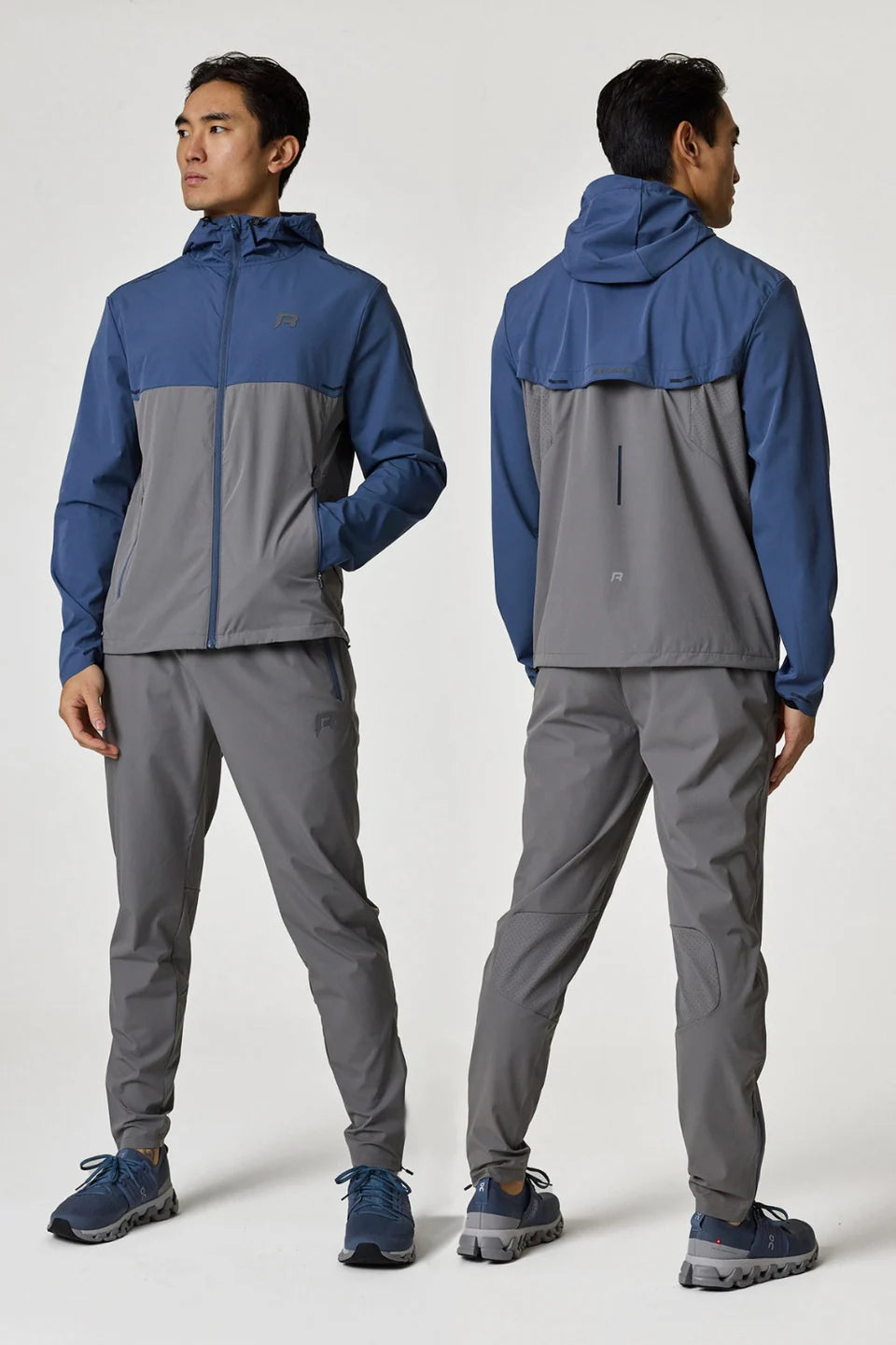 Men's Reprimo Classic Indigo Marble Xcelerate Windbreaker Jacket And Pant Tracksuit Set