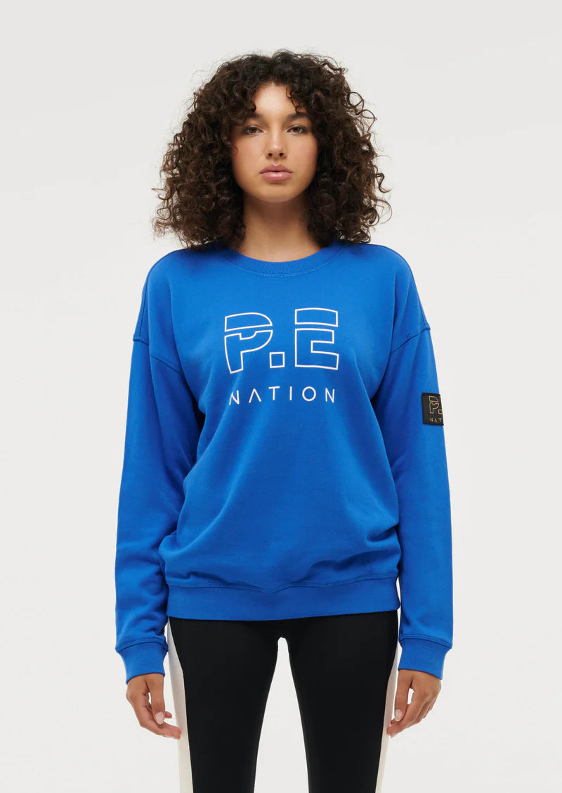 Women s P.E Nation Electric Blue Heads Up Sweat