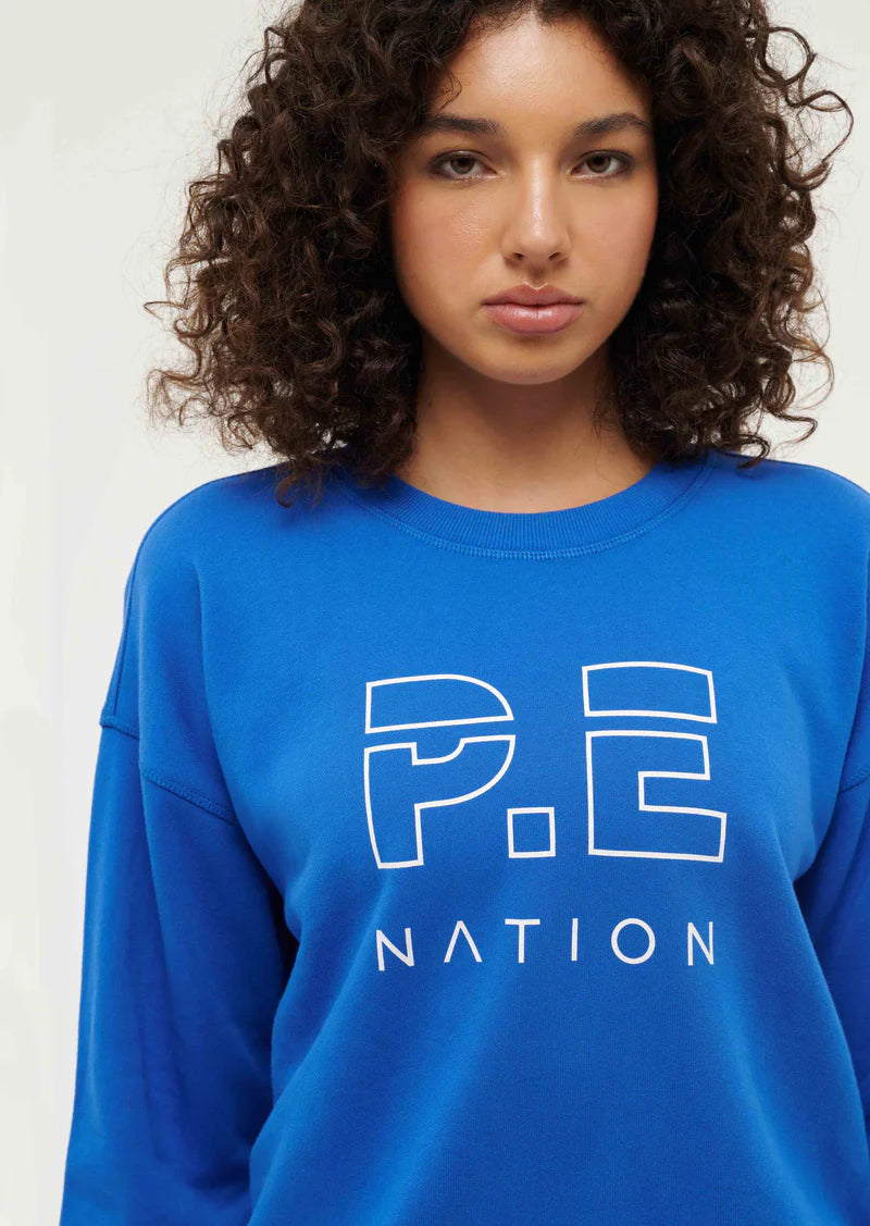 Women s P.E Nation Electric Blue Heads Up Sweat