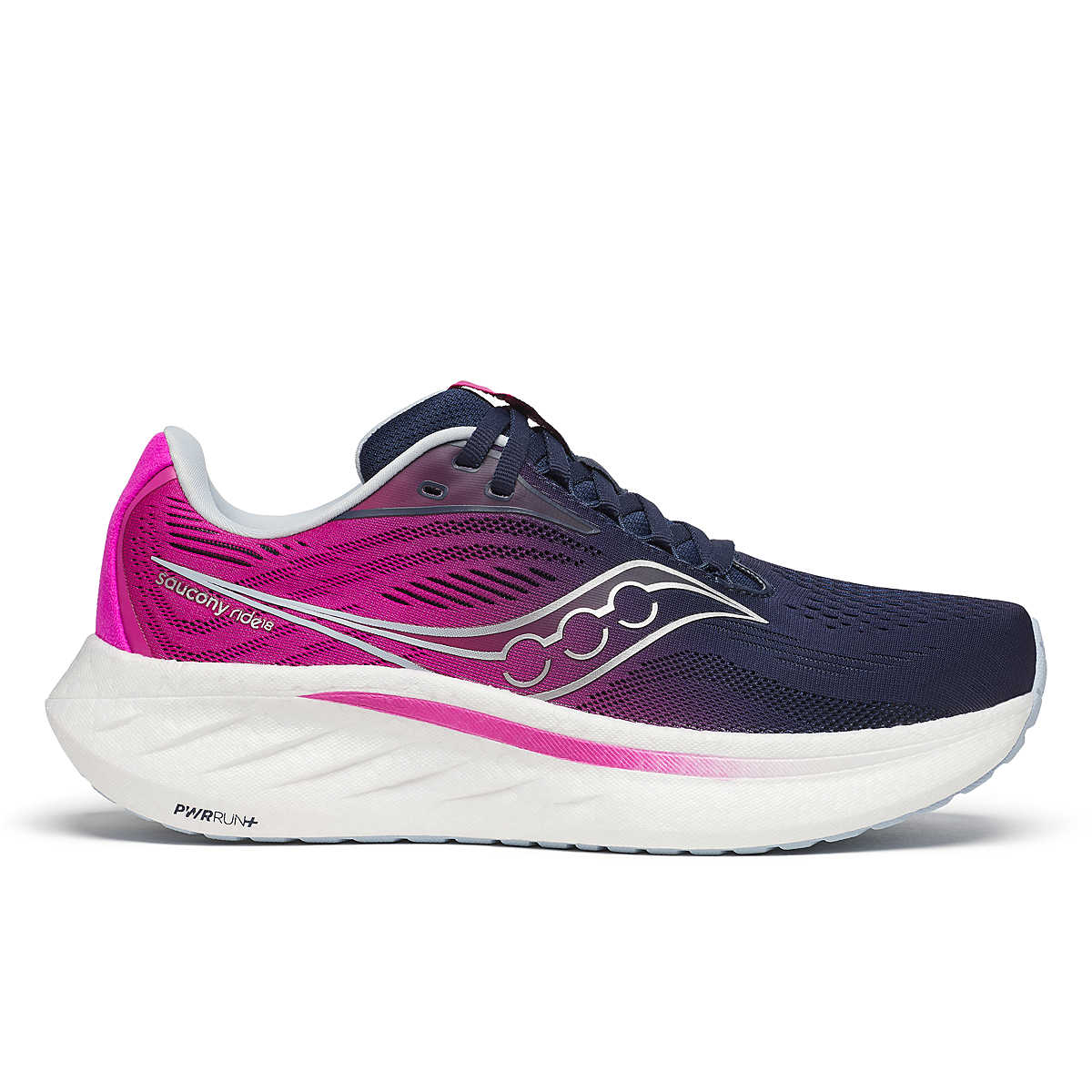 Women's Saucony Ride 18 Navy Fuschia Trainers