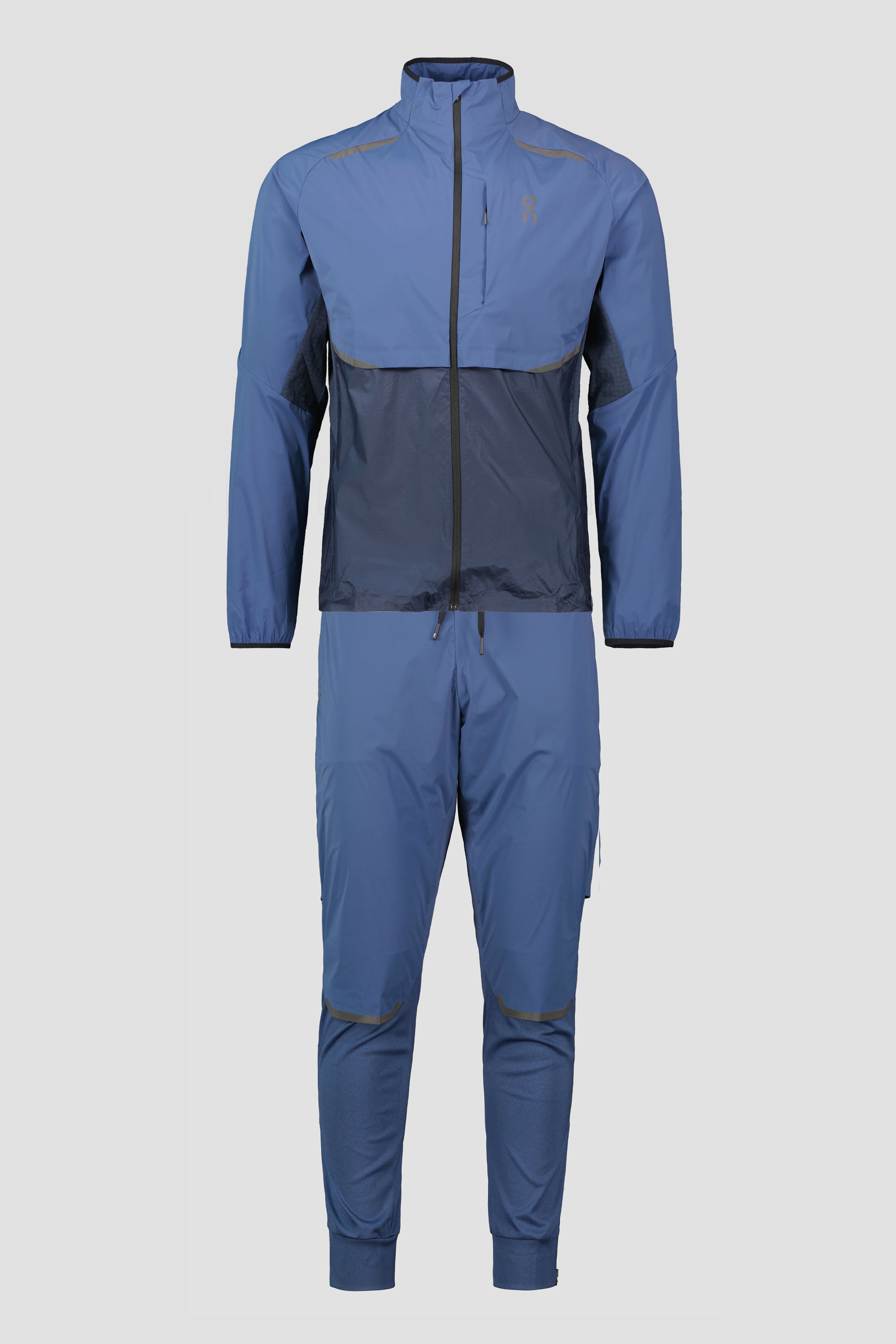 Men's On Running Navy Denim Weather Jacket And Pant Tracksuit Set