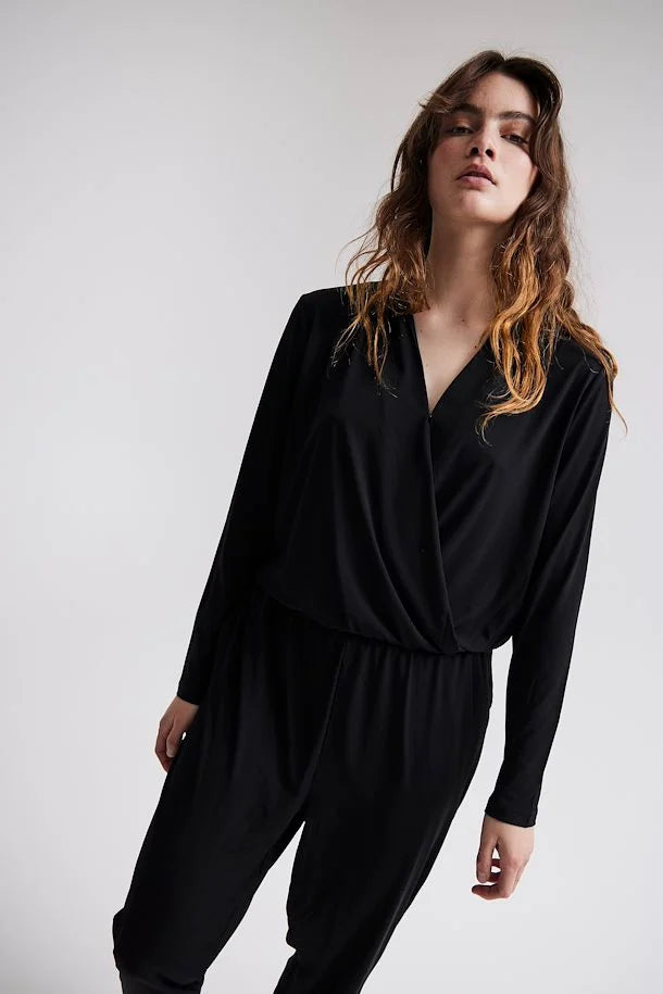 Women s ICHI IHLIMA Black Jumpsuit ODs Designer Clothing