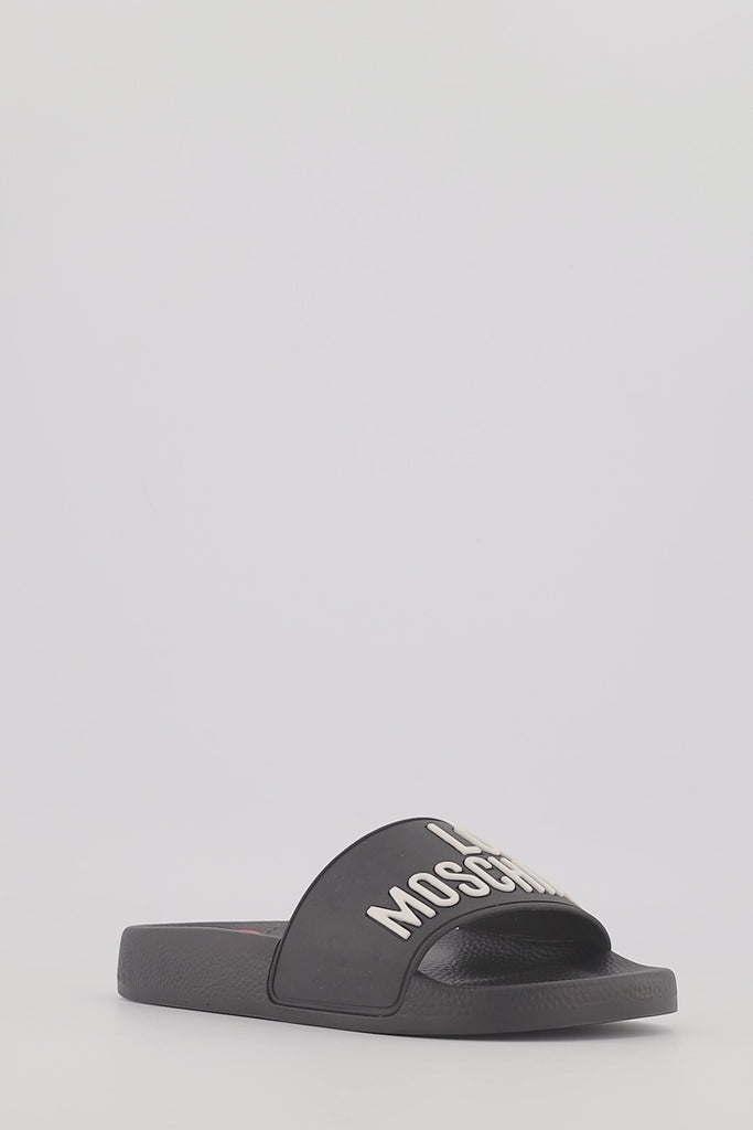 Moschino logo pool slides new arrivals