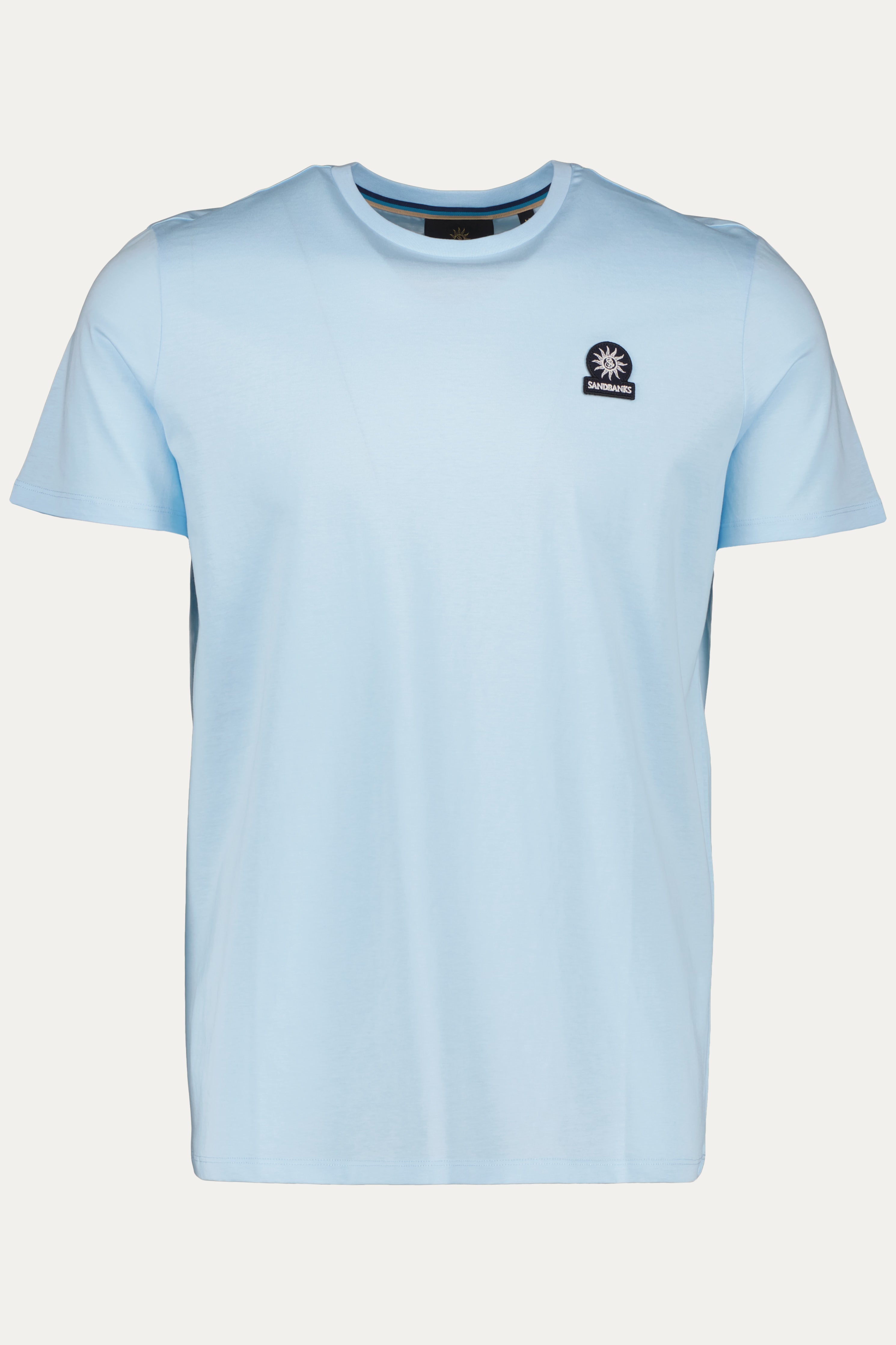 Men's Sandbanks Badge Logo Crystal Blue T Shirt