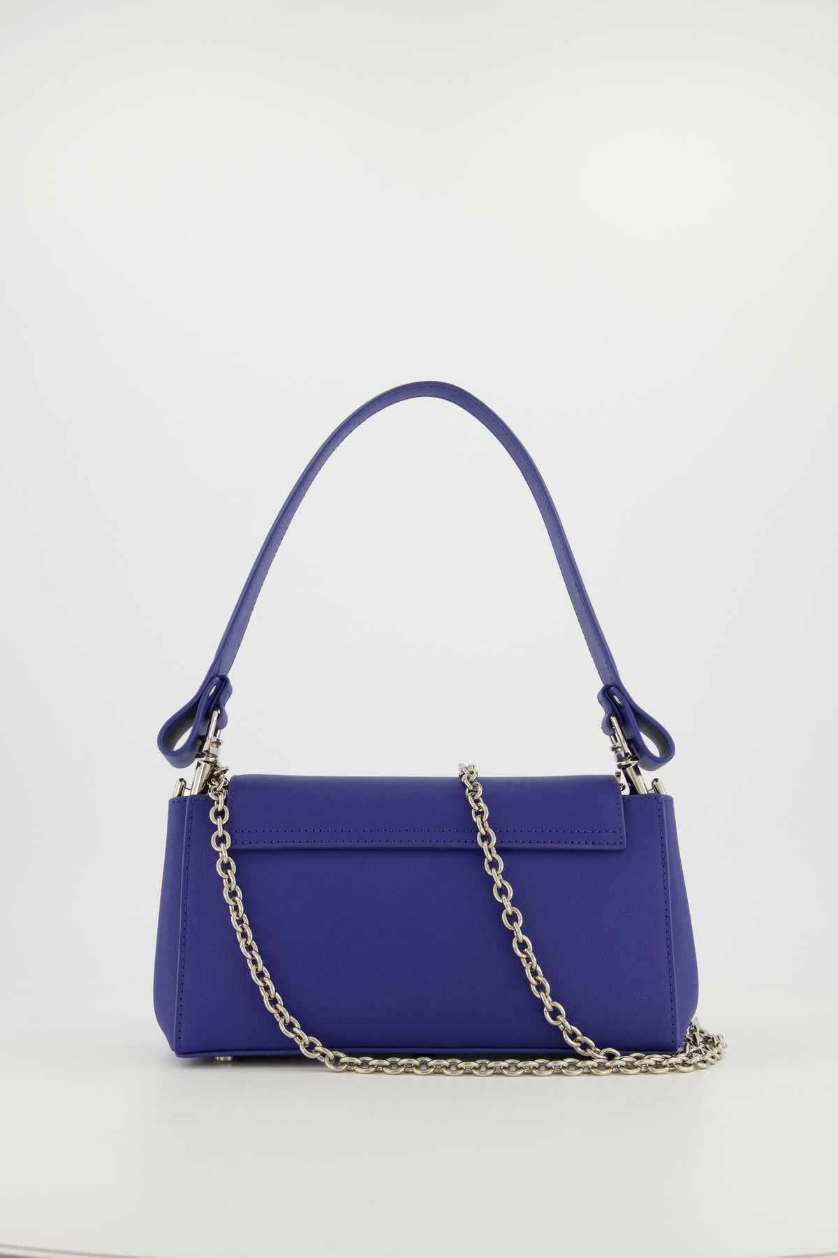 Vivienne Westwood Saffiano Leather Drawstring Bucket Bag In Blue